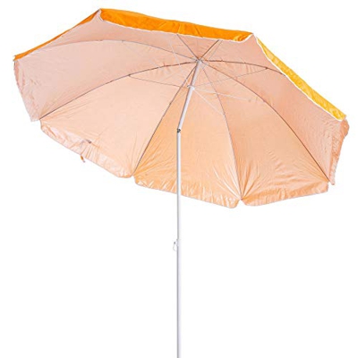 H HANSEL HOME Sombrilla de Playa, Acero, Inclinable, Protección Solar UPF+50 (Naranja, Ø 220 CM)