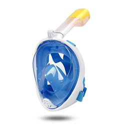 Lamker Máscara de Snorkel de Cara Completa 180° Panorámica Vista Máscaras de Buceo Cámara Deportiva Compatible Anti-Niebla Anti-Fugas Gafas de Bucear  en oferta