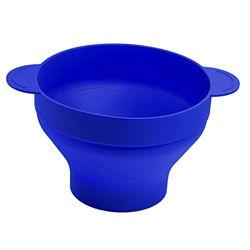 Fenteer Tazón de Palomitas de maíz Plegable Reutilizable de Silicona Fabricante de Palomitas de maíz Plegable de microondas Cubo con Tapa - Blue en oferta
