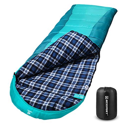 Bessport Saco de Dormir Franela del algodón, por 3-4 Estaciones, Ultra-Compacto y Ligero, 220 cm x 80 cm, para Viajes, Camping, Senderismo, Escalada-G