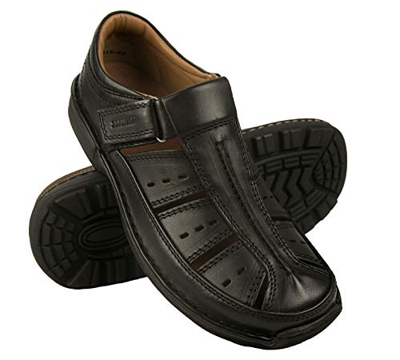 Zerimar Sandalias Hombre | Sandalias Trekking Hombre | Sandalias Hombre Senderismo | Sandalias Hombre Cuero | Sandalias Hombre Verano | Color Negro Ta