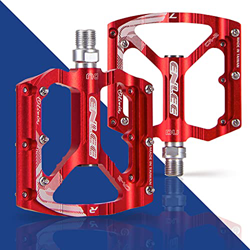 Pedales MTB, Pedales Bicicleta Montaña de Aleación de Aluminio Pedal DU 9/16" Pulgadas con Antideslizante Pedal para BMX Bicicleta de Montaña (Red) en oferta
