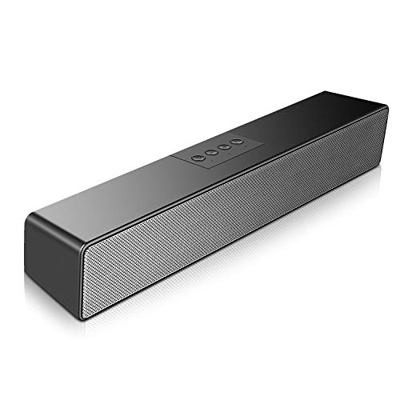 SAKOBS Barra de sonido para PC, 20 W, Bluetooth 5.0, altavoz portátil para PC, portátil, TV, con 16 horas de tiempo de reproducción, sonido estéreo, m