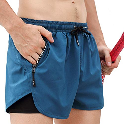 ZusFut Bañador Hombre Secado Rápido 2 Bolsillos Laterales con Cremallera Transpirable Forro Interior Protección Bañadores de Hombre Pantalones Cortos 