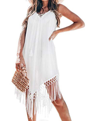 Vestido de Verano de Crochet y Espalda Abierta Pareos y Camisola con Borla Cubrir Traje de Baño de Playa para Mujer características