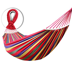 Arvioo Hamaca de Algodón, Hamaca Colgantes para Jardín al Aire Libre Portátil de Lona para Acampar Capacidad de 200 Kg Peso Ligera, con 40CM Travesaño en oferta