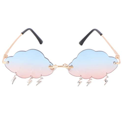 VALICLUD Gafas de Sol para Mujer Gafas de Sol sin Montura en Forma de Nube con Encantos de Rayos Gafas de Sol de Moda Lente de Color Rosa precio