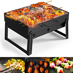 Barbacoa Portátil GolWof Barbacoa Plegable Parrilla Barbacoa de Carbón de Acero Inoxidable para Jardín Picnic Camping 35*27*20cm características