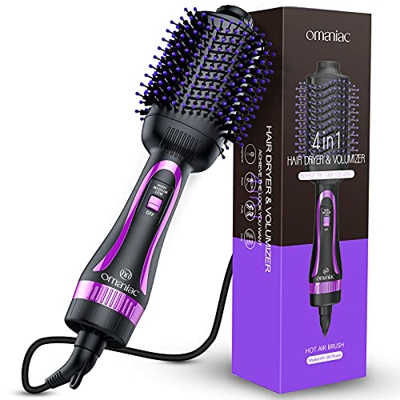 Cepillo de Aire Caliente, 4 en 1 Cepillo de Aire Rotatorio, One-Step Cepillo Secador de Pelo, 1000 W Secado Rápido Cepillo Secador Para Secar, Moldear