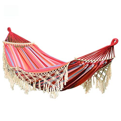 Hamaca de macramé-con Flecos Y Macramé De Hamaca Plegable-2 Personas Silla Swing Bed-con Bolsa de Transporte-Tejida a Mano Estilo Bohemio-para el Pati