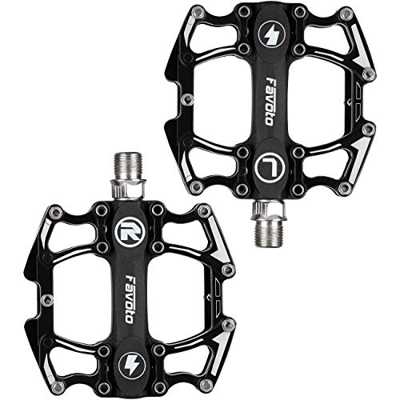 Favoto Pedales de Bicicleta Montaña, Pedales Bicicleta de Aleación de Aluminio Antideslizante con Cojinetes Sellados de Ciclismo, Rosca de 9/16" para 
