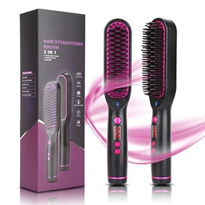 Cepillo electrico para cabello Sendowtek,Peine de peinado 3 en 1 Peine de peinado eléctrico para calentar el cabello y la barba