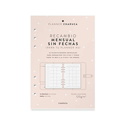 Charuca Recambio Agenda Mensual, A5, Sin Fechas