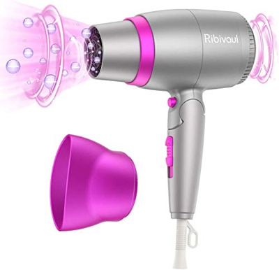 Ribivaul - Secador de pelo (1800 W, iones de litio, con tecnología ThermoProtect, concentrador, Advanced Hair Dryer Pro Ion