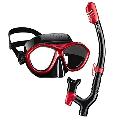 Dorlle Gafas Buceo, Máscara de Buceo, con Snorkel Seco de 3 Canales Mejorado, Gafas de Buceo de Vidrio Endurecido, Antivaho, a Prueba de Fugas y Antiv
