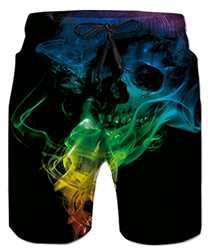 Idgreatim Bañador de verano para hombre, estampado 3D, para playa, surf cráneo XL en oferta