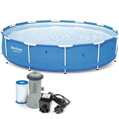 Global Gartenpool Set 3in1 bestway Steel Pro Con Bomba de Filtro 3,66 x 0,76 M