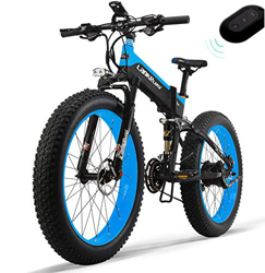 LANKELEISI 750PLUS 48v 14.5ah 1000W bicicleta eléctrica completa 26" 4.0 neumático grande bicicleta bicicleta bicicleta eléctrica plegable adulto anti características