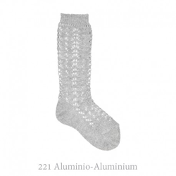 Calcetín Alto Perlé Calado Con Hilo Brillante Condor. 221-aluminio 000 características