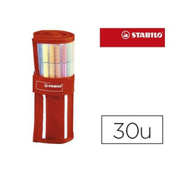 Rotulador stabilo punta de fibra pen 68 estuche rollerset de 30 colores surtidos características