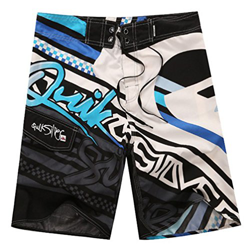 Baymate Hombre Casual Pantalones Cortos Carta Imprimido Bañador De Natación Azul 34 características