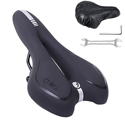 IWILCS Cojín de Asiento de Bici, Asiento de Gel para Bicicleta, Sillín de Bicicleta de Gel, Impermeable Sillín de Bicicleta, con Protector de Lluvia y características