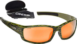 Cressi Hunter Sunglasses Gafas de Sol Deportivo, Adultos Unisex, Verde Camuflaje/Lentes Espejadas Naranja, Talla única características