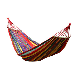 Patio/Jardín/Exterior/Camping - Hamaca Columpio - Hamaca de Lona Doble con Palos doblados (190x100cm, Rojo) en oferta