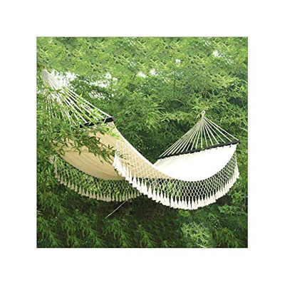 ZHITENG Hamaca Boho Grande Macrame Brasileño Fringe 2 Personas Doble Deluxe Hamaca Swing Net Silla Silla Colgante Interior Hamaca Columpios, Hamaca Bl