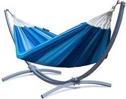 Potenza Hamaca con Soporte De Jardin Exterior para 2 Personas Doble Multicolor Hamaca De Tela XXL 220x160 200kg Marco De Acero Soporte Hamaca hasta 22 en oferta