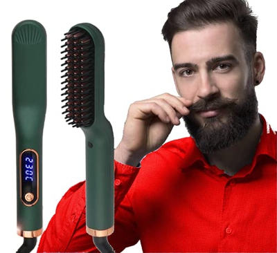 Cepillo Alisador de Barba y Cabello multifuncional para Hombres Y mujeres.Alisador de Pelo, Peine Eléctrico Plancha de Pelo Profesional Multifuncional