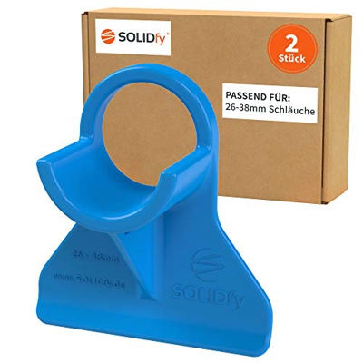 SOLIDfy® - [2 soportes de manguera de piscina de 26 mm – 38 mm, protección contra torceduras de plástico en azul para Intex y Bestway.