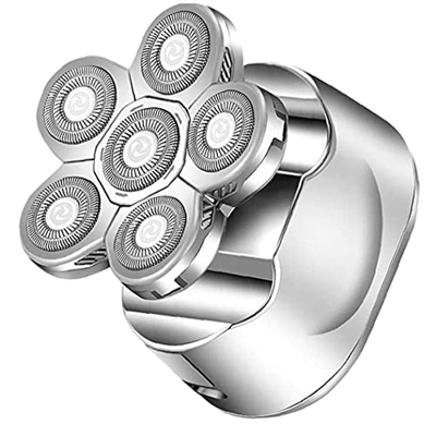 NaiCasy Razor máquina de Afeitar eléctrica Conjunto de la Cabeza Calva Rotary maquinilla inalámbrico Kit de Aseo USB Recargable Navajas de Afeitar 6 e