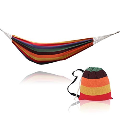 SUNNY GUARD Hamaca Doble brasileña para 2 Personas Hamaca de Tela de algodón con Bolsa de Transporte para Patio, Porche, jardín, Patio Trasero, Uso en