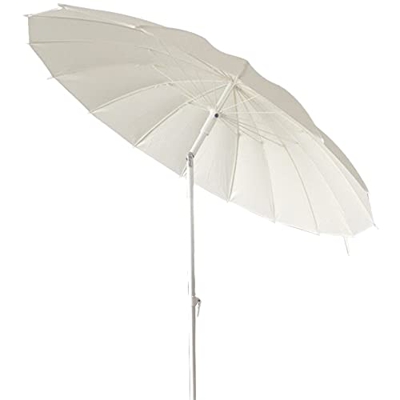 KUWD Φ2m Sombrilla Blanca, Paraguas De Jardín Inclinable, Sombrilla Redonda UV30 +, Utilizada para Playa, Patio, Fiesta