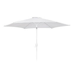 Parasol de jardín Apertura manivela Alba Blanco de Aluminio de Ø 300 cm - LOLAhome en oferta
