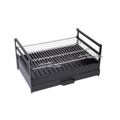 Sauvic 02729 - Cajón para barbacoa con parrilla inoxidable, 70 x 40 cm