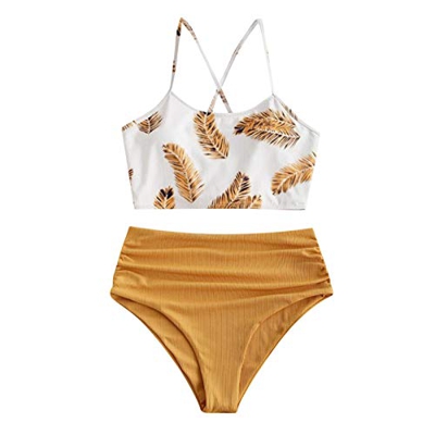 riou Conjuntos de Bikinis para Mujer Push Up 2021 Mujeres Traje de BañO Estampado Bohemio Dividido BañAdores Tops y Braguitas Mujer vikinis