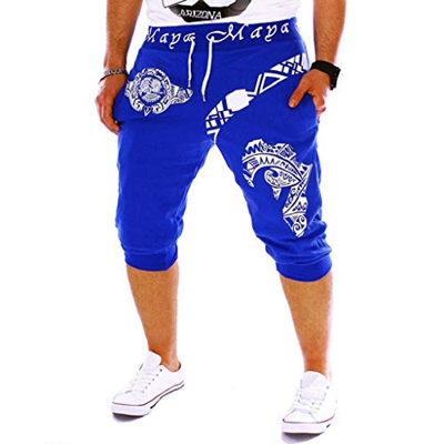 Pantalones Cortos Hombre Verano 2019 Nuevo SHOBDW Casual Impresión de Letras Pantalones Hombre Chandal Cordón Elástico Suelto Pantalones Cortos Hombre