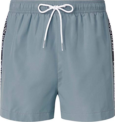 Calvin Klein Short Drawstring Bañador para Hombre, Gris Nublado, M