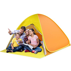 SAEYON L Tienda de Playa, Pop up Tienda instantánea con Puerta Cremallera, Protección Solar Anti UV 50+ Beach Tienda de Campaña, Portátil para 2-4 Per precio