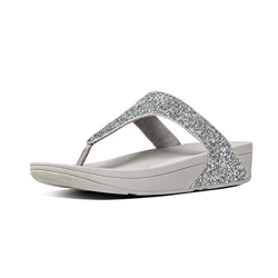 Fitflop C62, Sandalias T-bar Mujer, Plateado (Silver Glitter), 37 EU (talla del fabricante: 4 UK) características