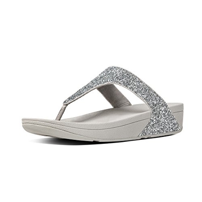 Fitflop C62, Sandalias T-bar Mujer, Plateado (Silver Glitter), 37 EU (talla del fabricante: 4 UK)