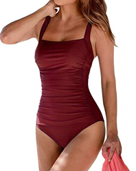 Leslady Banadores Mujer Reductores Mujer Color sólido Traje de baño Bandeau Monokini Body Shaping Correa de Hombro Ajustable Trajes de una Pieza en oferta