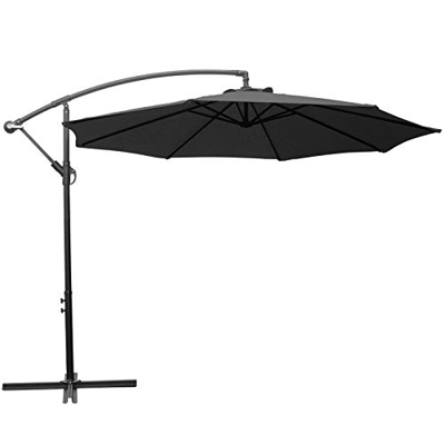 SUNNY GUARD 300cm Sombrilla Excéntrico Cantilever para, Sombrilla Parasol con Manivela, con Base en Cruz, Antracita