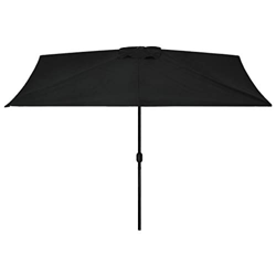 GOTOTOP Parasol Rectangular con Manivela 300 x 200 x 252 cm, Sombrilla Anti-UV con Poste de Acero 38mm para terraza, jardín, Playa, Piscina, Negro características