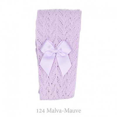 Leotardo Perlé Calados Con Lazo Condor. 6 124-malva