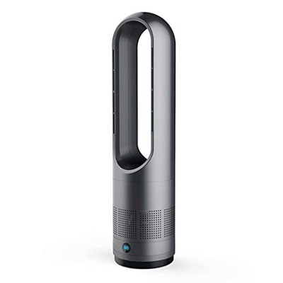 Ventilador calefactor sin aspas,calentador espacial de 1400 W y ventilador de torre de 8 velocidades,ventilador circulador de aire oscilante de 80 ° c