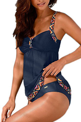 Tankinis Mujer Traje de Baño de Dos Piezas Conjunto Push up Bikini Playa Beachwear Darkblue M en oferta