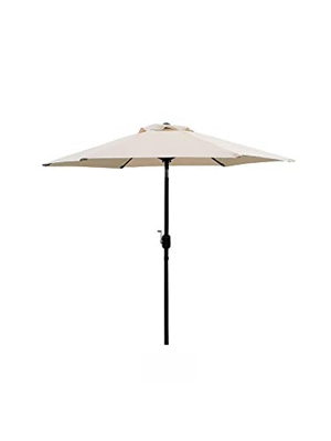 HENG FENG - Sombrilla de jardín de 2,3 m con protección UV Parasol Inclinado con manivela y función de inclinación para jardín al Aire Libre Patio Bla